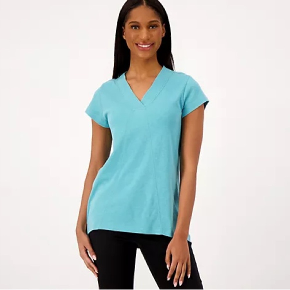 Turquoise Cotton Tunic Tee